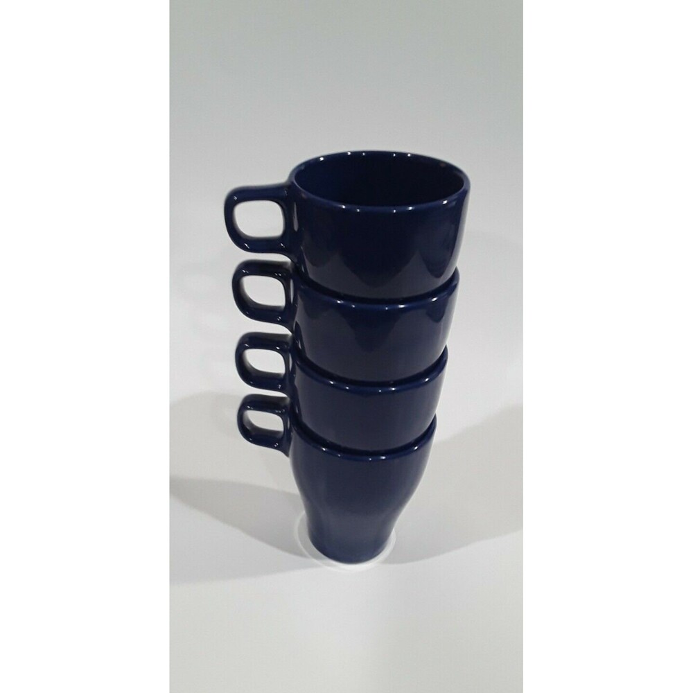 Vintage Ikea Fargrik Mugs Set of 4 Blue